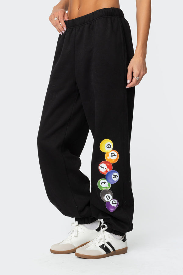Edikted Billiard Oversized Sweatpants Black
