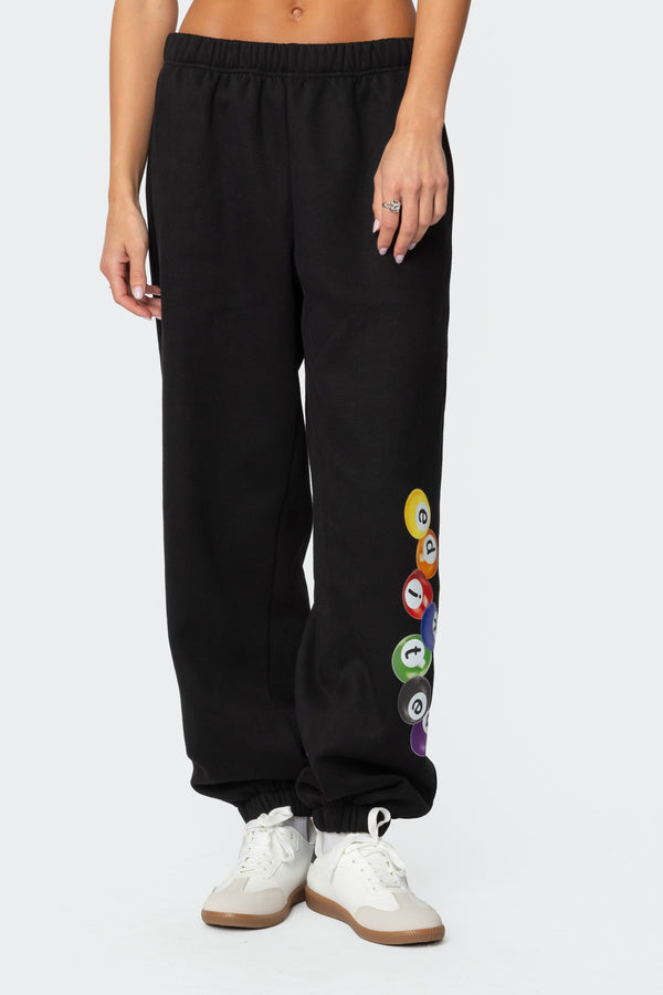 Edikted Billiard Oversized Sweatpants Black