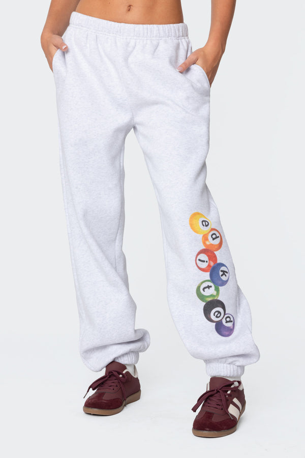 Edikted Billiard Oversized Sweatpants Gray Melange
