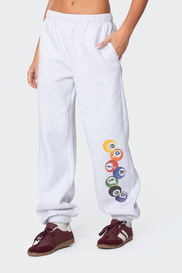Edikted Billiard Oversized Sweatpants Gray Melange