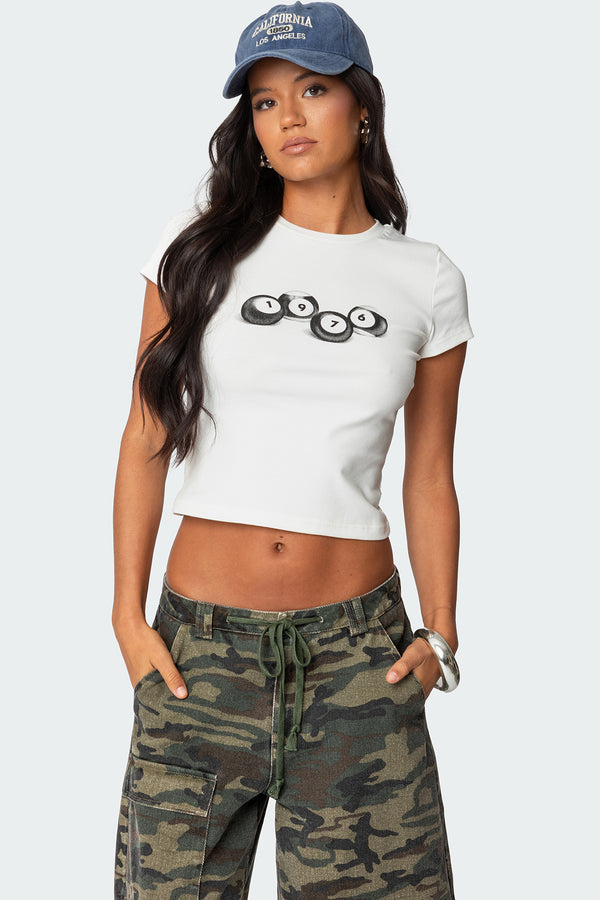 edikted Billiards T Shirt white