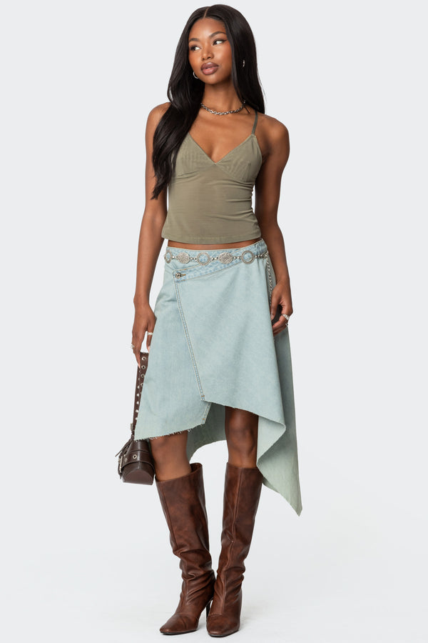 Edikted Blake Mesh Tank Top Green