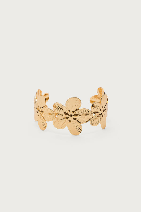 Edikted Bloomie Flower Cuff Bracelet Gold