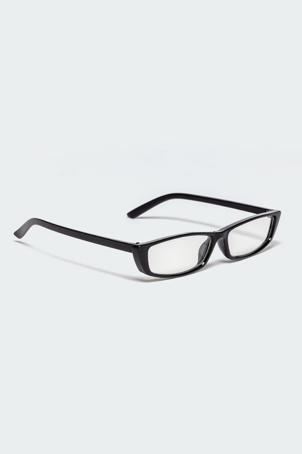 Edikted Blue Light Rectangle Glasses Black