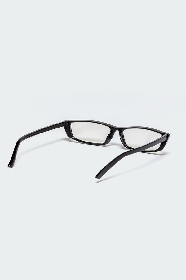 Edikted Blue Light Rectangle Glasses Black