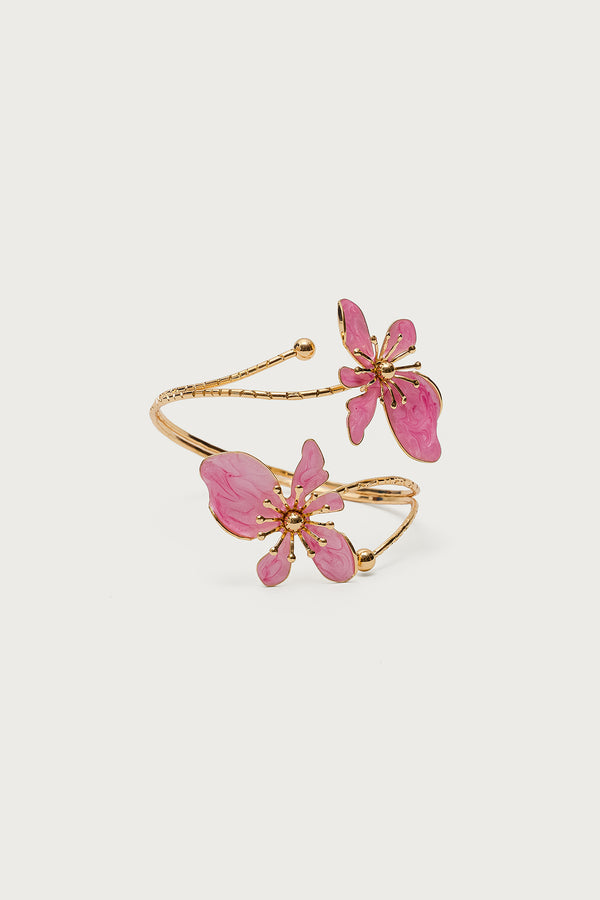 Edikted Blush Flower Cuff Bracelet Gold