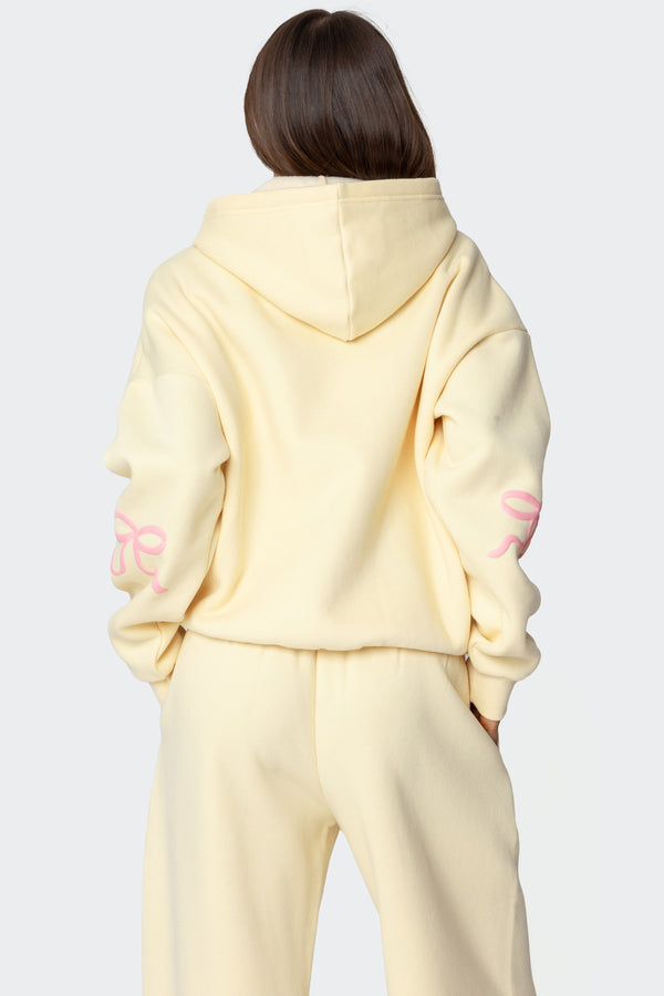 Edikted Bonney Bow Detail Hoodie Yellow