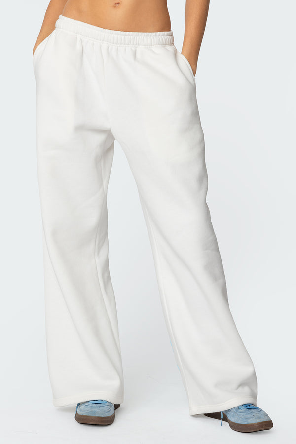 Edikted Bonney Bow Detail Sweatpants Cream
