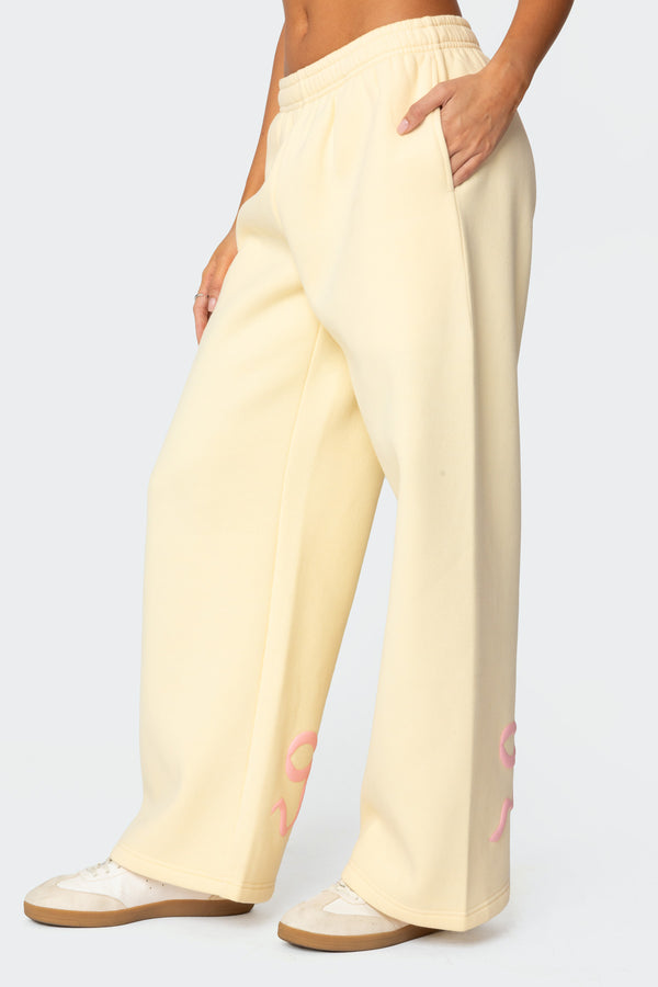 Edikted Bonney Bow Detail Sweatpants Yellow