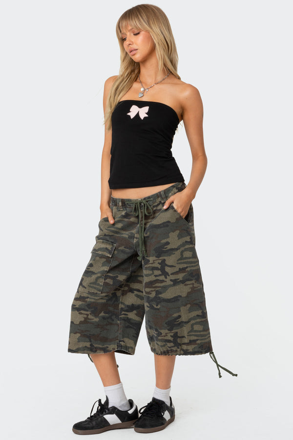 Edikted Bow Patch Tube Top Black