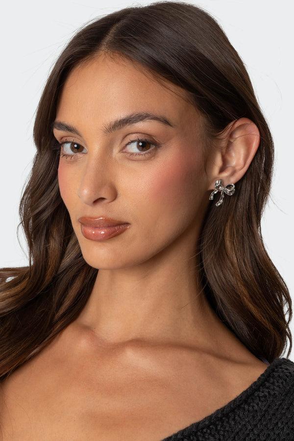 edikted Bow Peep Earrings silver