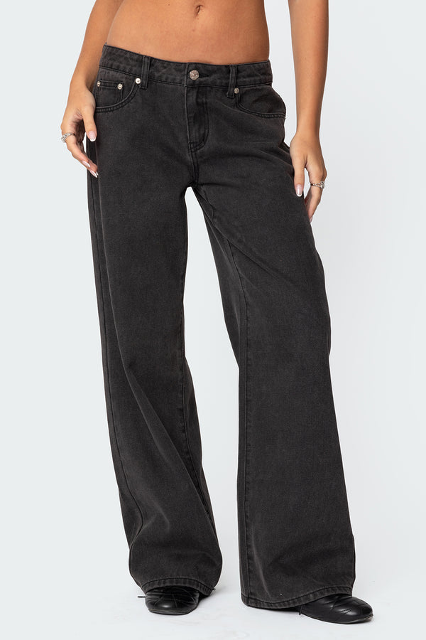 Edikted Bow Pocket Relaxed Jeans Black Washed