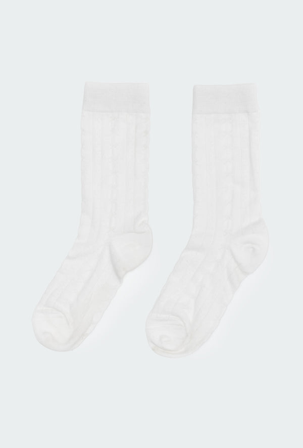 Edikted Bow Pointelle Socks White