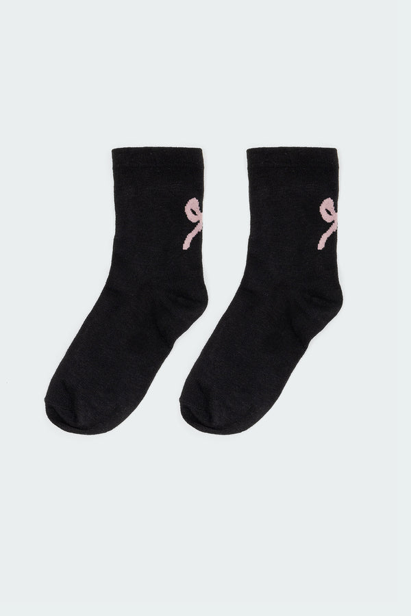 Edikted Bow Socks Black