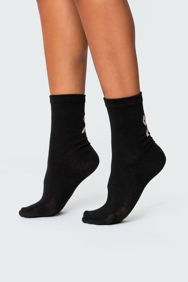 Edikted Bow Socks Black