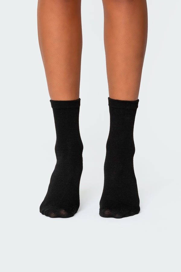 Edikted Bow Socks Black