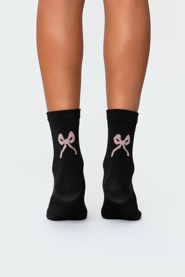 edikted Bow Socks black