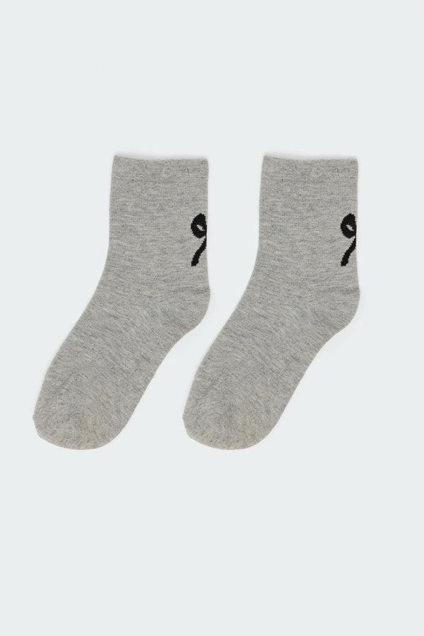Edikted Bow Socks Gray