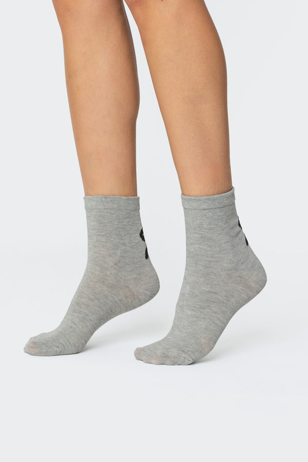 Edikted Bow Socks Gray