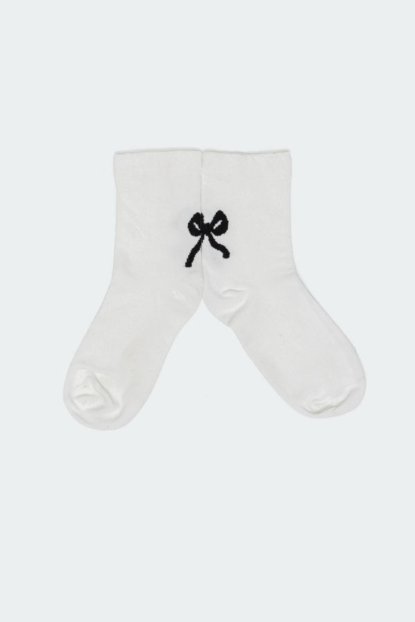 Edikted Bow Socks White