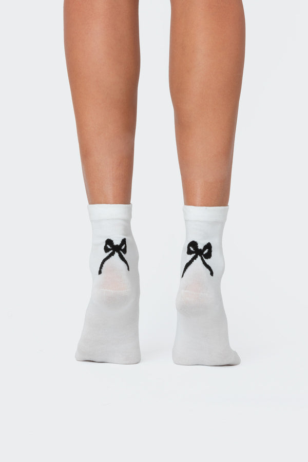 edikted Bow Socks white