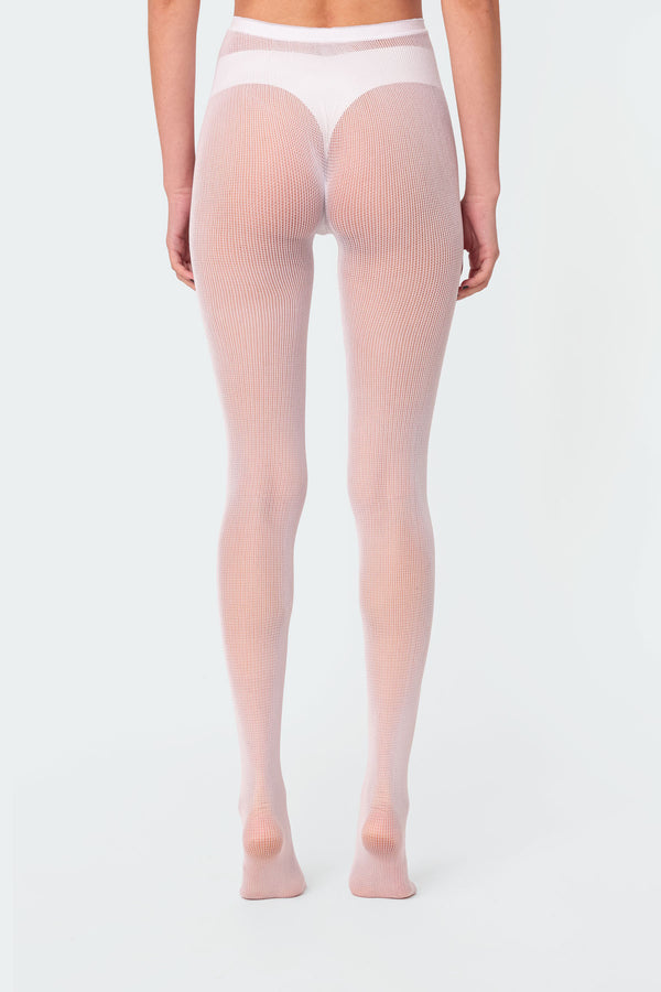 Edikted Bowtie Cutout Tights White