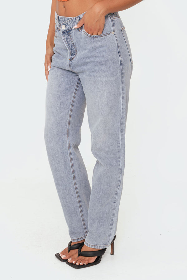 Edikted Boyfriend Jeans Light Blue