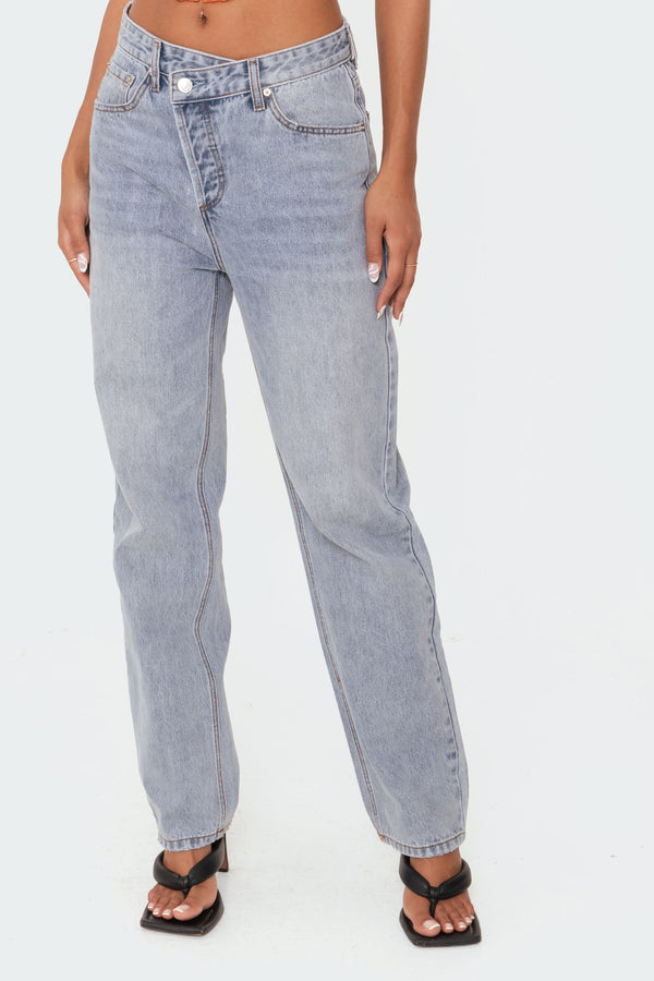 Edikted Boyfriend Jeans Light Blue