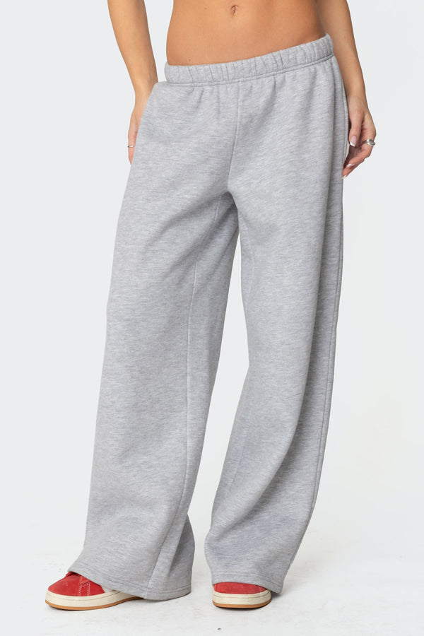 Edikted Boys Cry Wide Leg Sweatpants Gray Melange