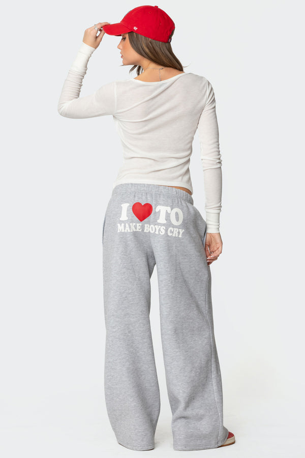 edikted Boys Cry Wide Leg Sweatpants gray melange