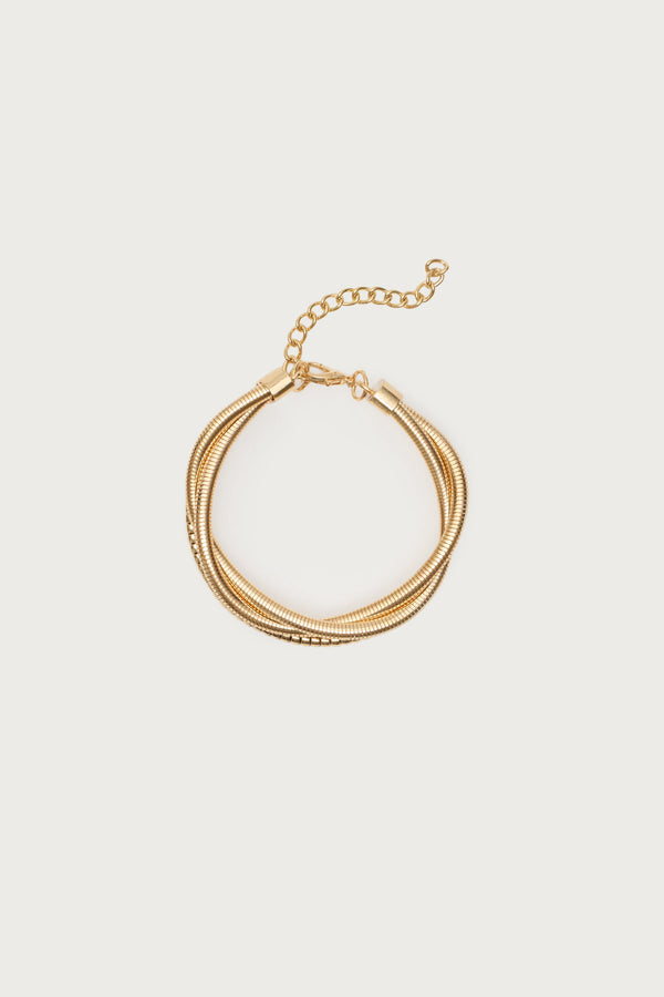 Edikted Braided Mixed Cable Bracelet Gold