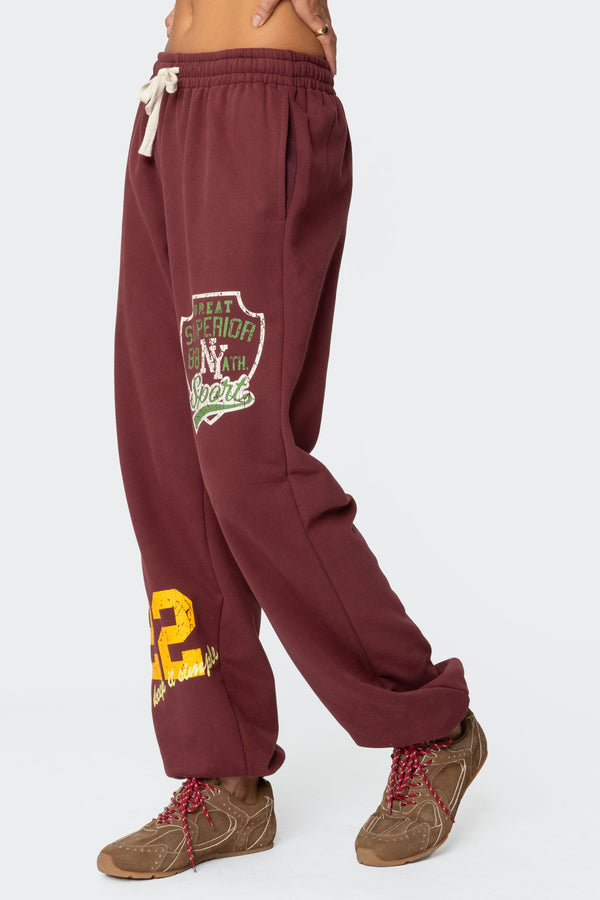 Edikted Bramty Oversized Sweatpants Burgundy