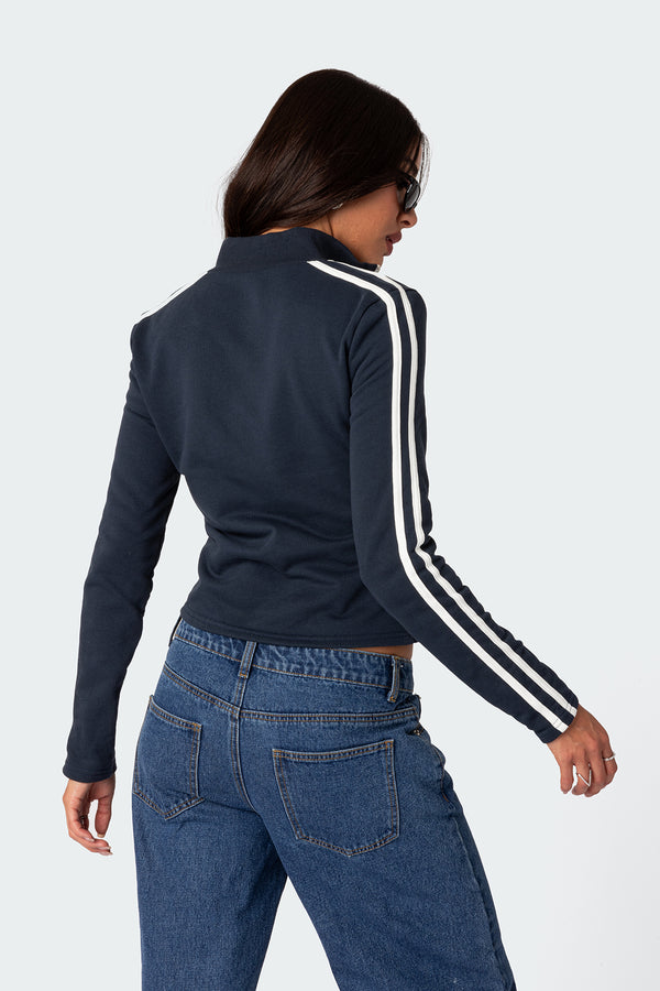 Edikted Brasil Zip Up Sweatshirt Navy