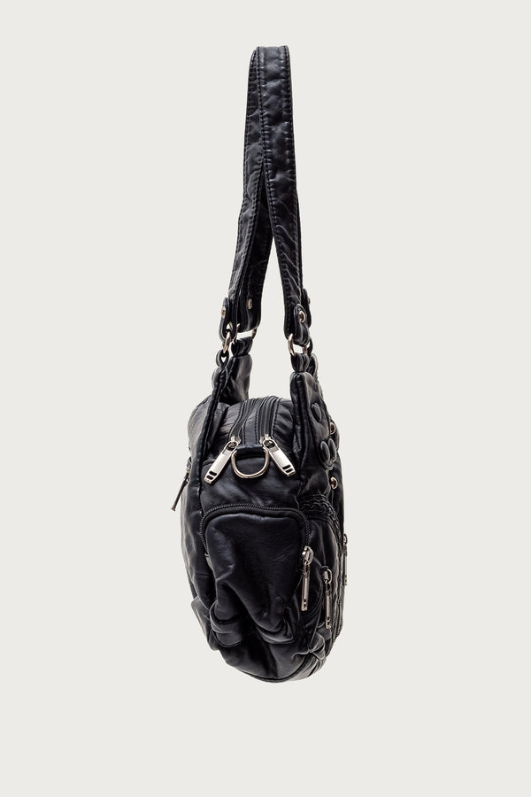 Edikted Bratty Faux Leather Bag Black
