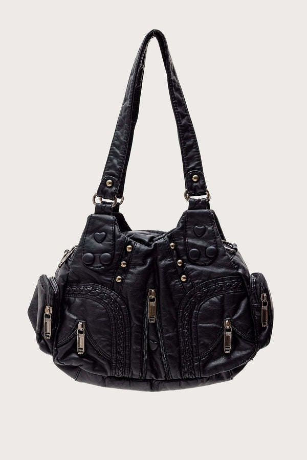 Edikted Bratty Faux Leather Bag Black