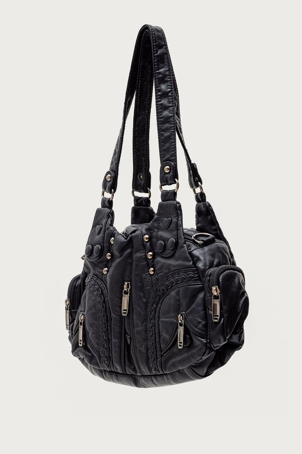 Edikted Bratty Faux Leather Bag Black