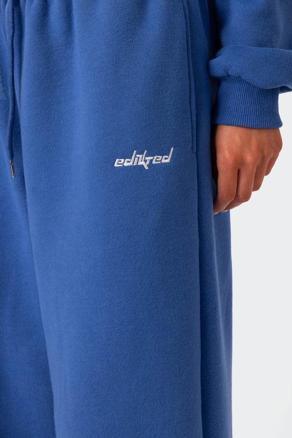 Edikted Brenna Low Rise Wide Sweatpants Blue
