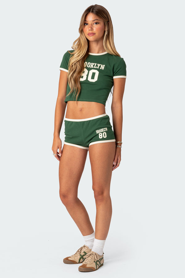 Edikted Brooklyn Contrast T Shirt Green