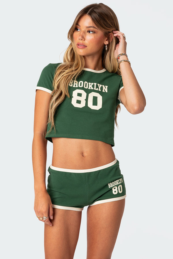 edikted Brooklyn Contrast T Shirt green