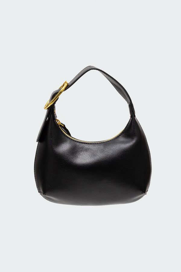 Edikted Buckle Strap Faux Leather Bag Black
