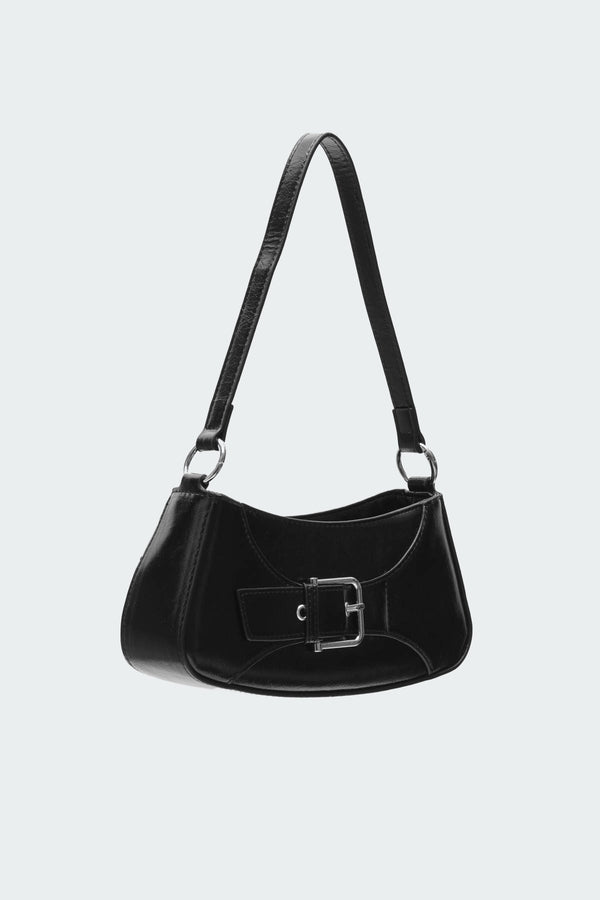 Edikted Buckle Up Faux Leather Bag Black