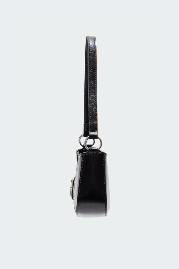 Edikted Buckle Up Faux Leather Bag Black