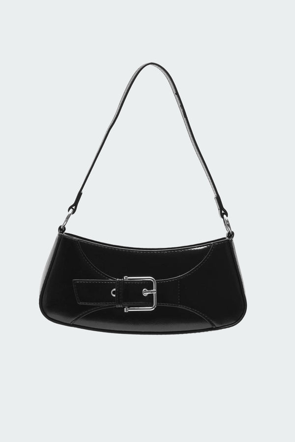 edikted Buckle Up Faux Leather Bag black