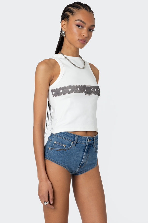 Edikted Buckled Up Tank Top White