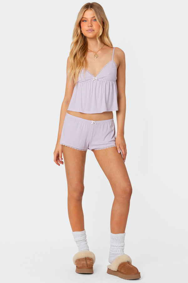 Edikted Buffy Babydoll Tank Top Lilac