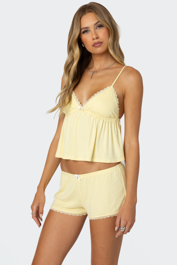 Edikted Buffy Babydoll Tank Top Yellow