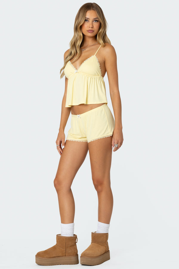 Edikted Buffy Babydoll Tank Top Yellow