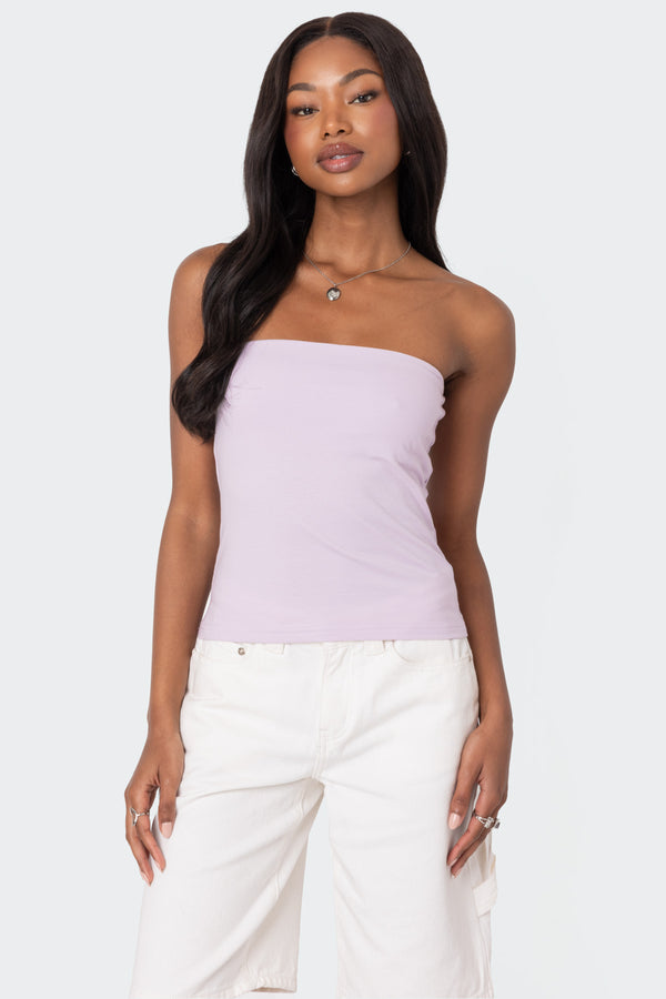 edikted Built In Bra Tube Top lilac