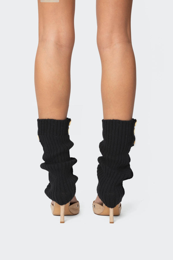 Edikted Button Leg Warmers Black