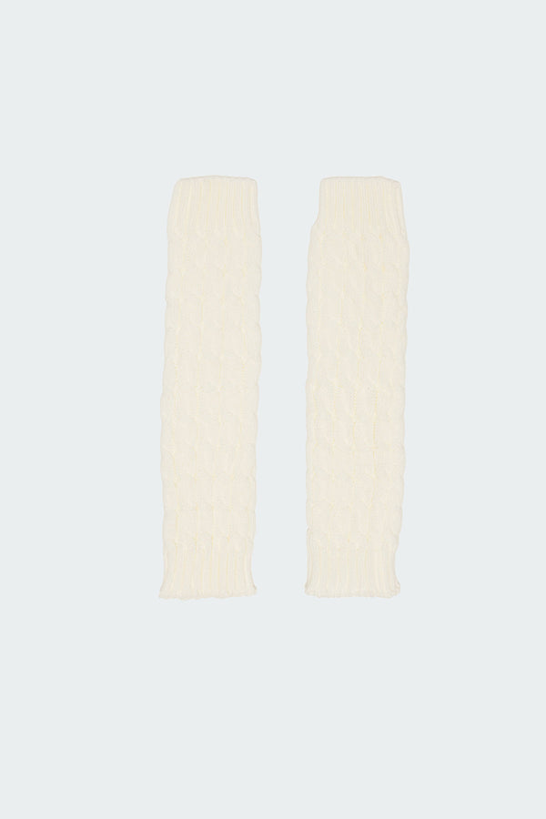 Edikted Cable Knit Leg Warmers Cream